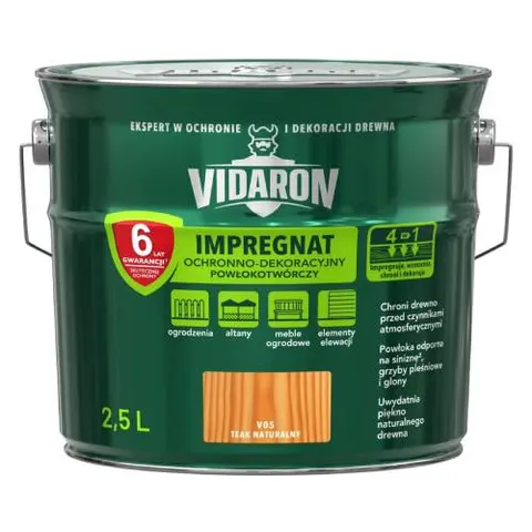 VIDARON Impregnat ochronny powłokotwórczy V05 teak naturalny 2,5L