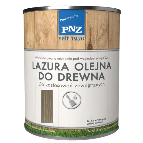 PNZ Lazura Olejna do drewna 0,75L Bazaltowy Szary