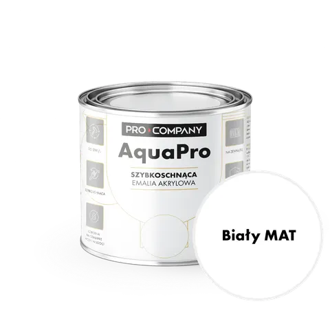 AQUA PRO Emalia Akrylowa Szybkoschnąca 0,2L Biały Mat