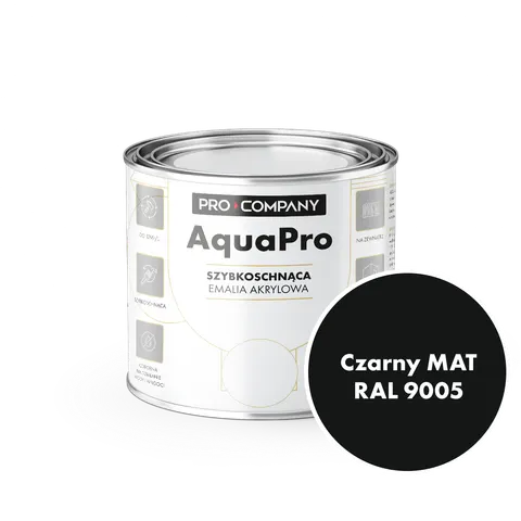 AQUA PRO Emalia Akrylowa Szybkoschnąca 0,2L Czarny Mat 9005