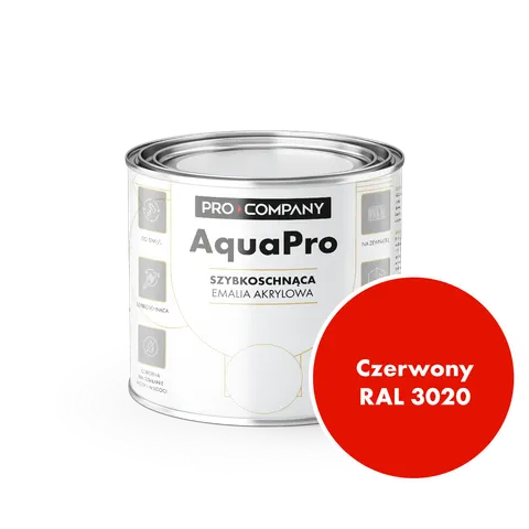 AQUA PRO Emalia Akrylowa Szybkoschnąca 0,2L Czerwony 3020