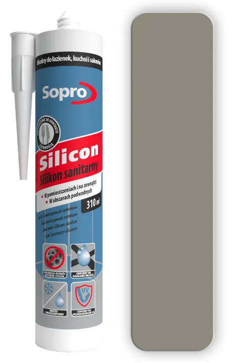 SOPRO Silikon sanitarny 310ml Kamień szary 22