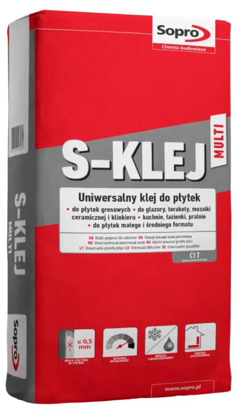 Uniwersalny klej do płytek SOPRO S-KLEJ MULTI 22,5kg