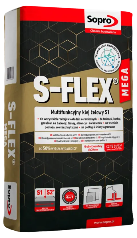 Multifunkcyjny klej żelowy do płytek SOPRO S-FLEX Mega 208 C2 TE S1 5kg
