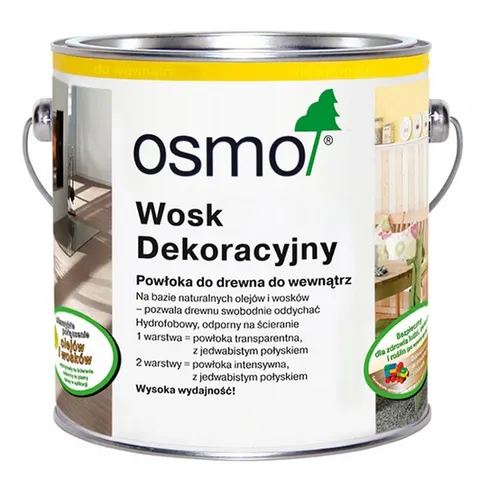 OSMO 3172 Wewnętrzny wosk dekoracyjny do drewna 2,5L Jedwab
