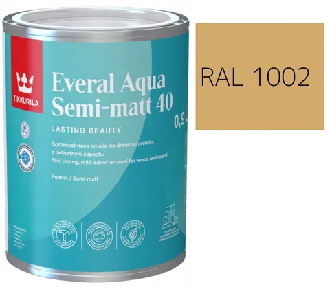 TIKKURILA Everal Aqua Semi Matt [40] 0,9l KOLOR PIASKOWY RAL 1002