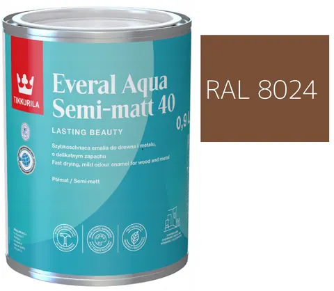 TIKKURILA Everal Aqua Semi Matt [40] beżowo brązowy RAL 8024