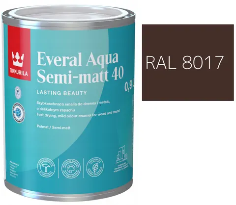 TIKKURILA Everal Aqua Semi Matt [40] brąz czekolada RAL 8017