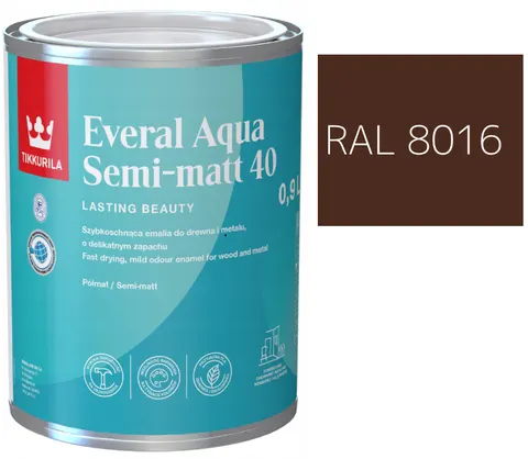 TIKKURILA Everal Aqua Semi Matt [40] brąz RAL 8016
