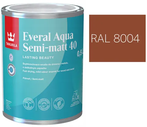 TIKKURILA Everal Aqua Semi Matt [40] ceglasty RAL 8004