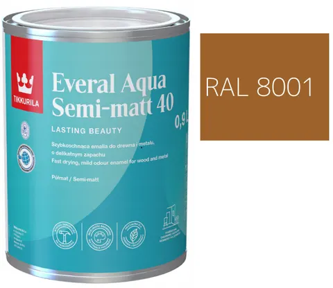 TIKKURILA Everal Aqua Semi Matt [40] orzech jasny RAL 8001