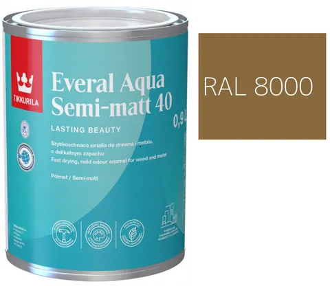 TIKKURILA Everal Aqua Semi Matt [40] brązowo zielony RAL 8000