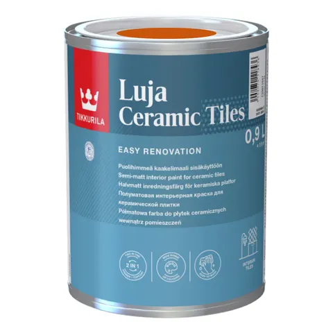 TIKKURILA Luja Ceramic Półmatowa farba do płytek ceramicznych 2w1 RAL 2009 pomarańczowy drogowy