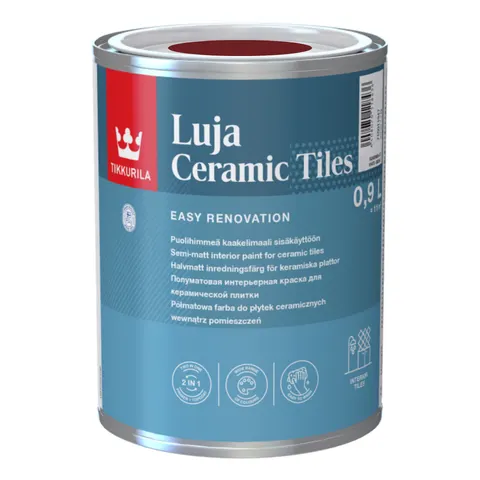 TIKKURILA Luja Ceramic Półmatowa farba do płytek ceramicznych 2w1 RAL 3011 czerwony brązowy