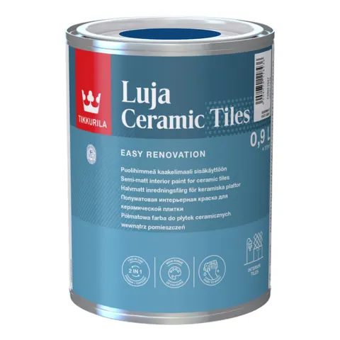 TIKKURILA Luja Ceramic Półmatowa farba do płytek ceramicznych 2w1 RAL 5010 niebieski gencjanowy