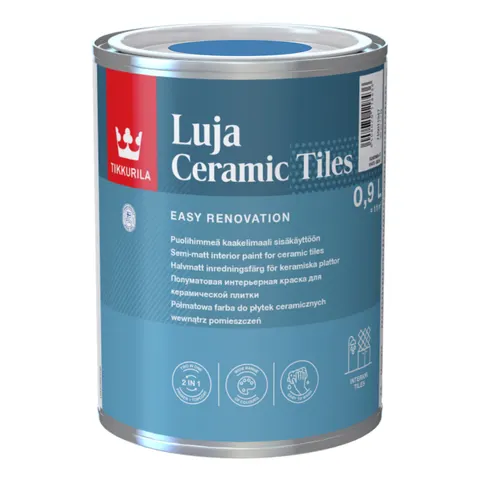 TIKKURILA Luja Ceramic Półmatowa farba do płytek ceramicznych 2w1 RAL 5012 jasny niebieski