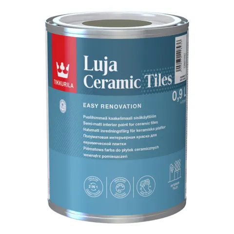 TIKKURILA Luja Ceramic Półmatowa farba do płytek ceramicznych 2w1 RAL 7003 szary mchowy