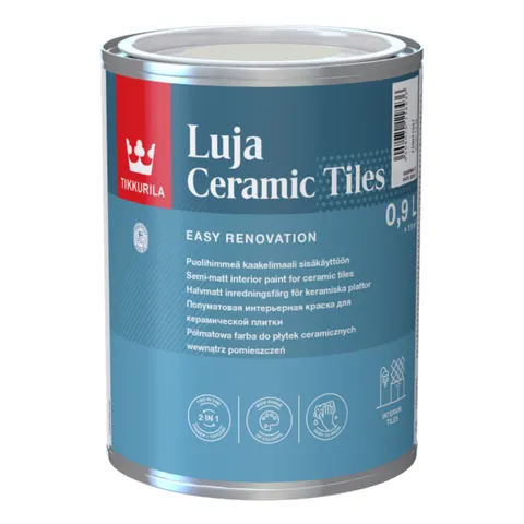 TIKKURILA Luja Ceramic Półmatowa farba do płytek ceramicznych 2w1 RAL 9002 szara biel