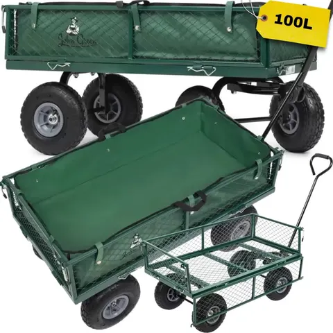 Wózek transportowy, przyczepka z opuszczanymi burtami, do 500 kg