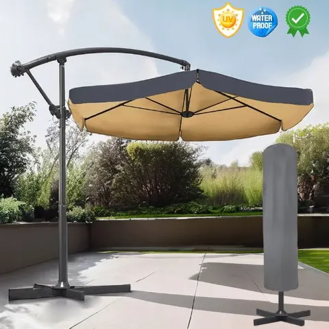 Duży parasol ogrodowy składany wysięgnik mocny solidny, średnica 3m
