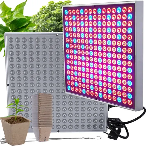 Panel lampa 45W do wzrostu roślin 225LED uprawa roślin +doniczki torfowe