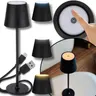 Czarna lampka LED stołowa 38,5cm bezprzewodowa 3 tryby dotykowa nocna