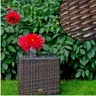 Mały stolik ogrodowy, kostka 40x40x40 stolik kawowy, brązowy technorattan