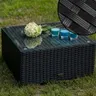 Czarny stolik ogrodowy 60x60x30 stolik kawowy z technorattanu, TINTO BLACK
