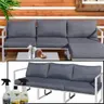 Biała sofa ogrodowa 204cm. z aluminium + poduszki, kanapa MOSTRARE WHITE