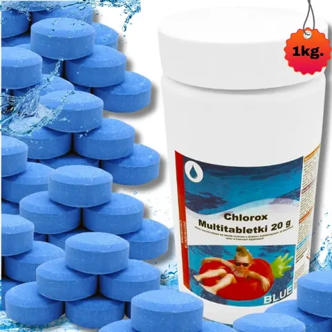 Chlor do basenu jacuzzi spa tabletki 20g niebieska woda chemia do basen 1kg