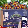 Kolorowe lampki choinkowe 300LED światła wewnętrzne sterowane telefonem