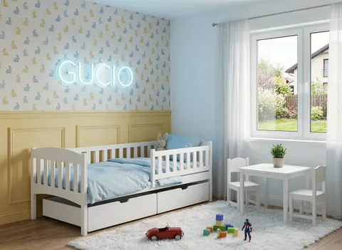GUCIO 90x200 białe łóżko dziecięce jednoosobowe Lano Meble