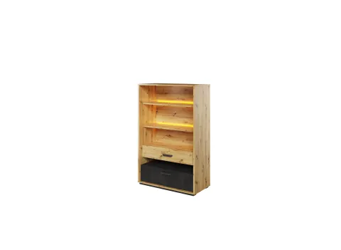 QUBO dąb artisan / kremowy regał młodzieżowy QB06