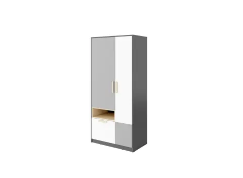 PLEX szara / biała szafa 2D PO02