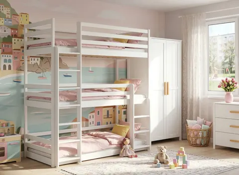 TED 90x200 białe łóżko piętrowe Lano Meble