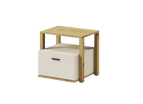 LENO dąb artisan / beż stolik nocny LY07