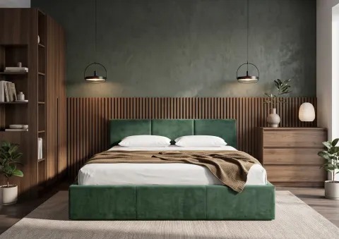 HAVEN 120x200 zielone łóżko tapicerowane welur Manila 36 Lano Meble