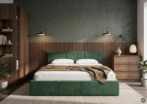 HAVEN 180x200 zielone łóżko tapicerowane welur Manila 36 Lano Meble