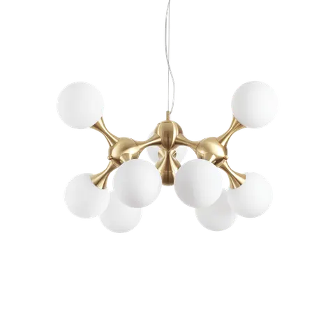 Lampa wisząca NODI SP9 OTTONE SATINATO mosiądz 241036 Ideal lux