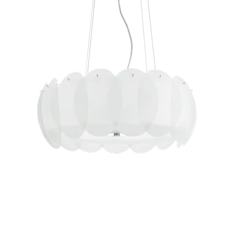 Lampa wisząca OVALINO SP8 biała 090481 Ideal lux