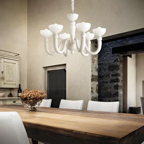 Lampa wisząca BON SP6 BIANCO biała 093994 Ideal lux
