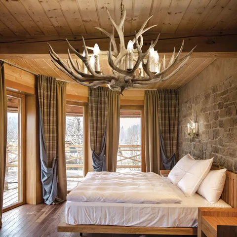 Lampa wisząca CHALET SP8 115504 kolor drewna Ideal lux