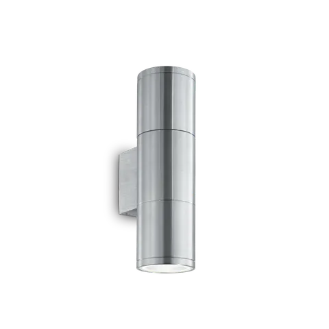Kinkiet zewnętrzny GUN AP2 SMALL ALLUMINIO srrebrny 033013 Ideal lux