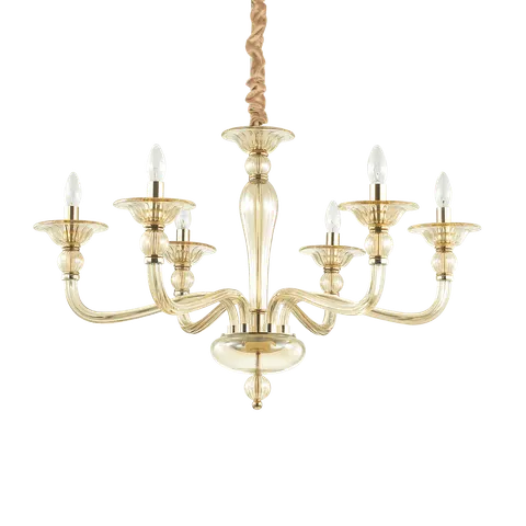 Lampa wisząca DANIELI SP6 AMBRA bursztynowa 159942 Ideal lux