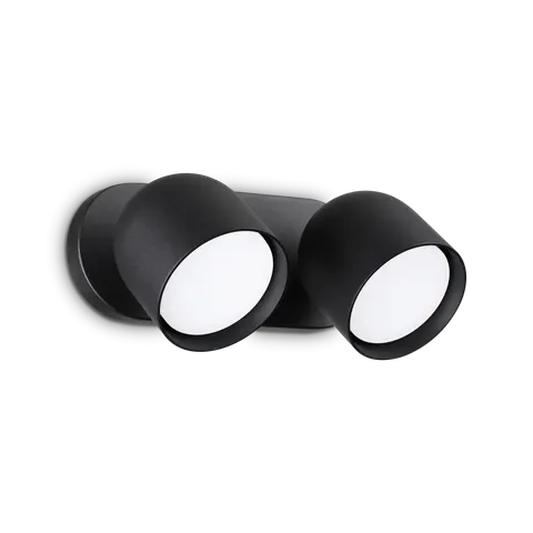 Czarna podwójna lampa ścienna Ideal Lux 327938 Dodo ap2 2xGX53 22x11.5x8.5cm