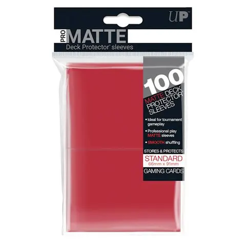 Koszulki na karty Ultra-Pro Pro-Matte Standard 66x91 mm 100 sztuk - czerwone