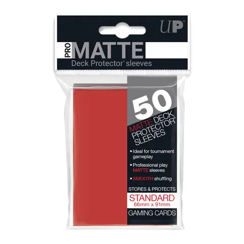 Koszulki na karty Ultra-Pro Pro-Matte Standard 66x91 mm 50 sztuk - czerwone