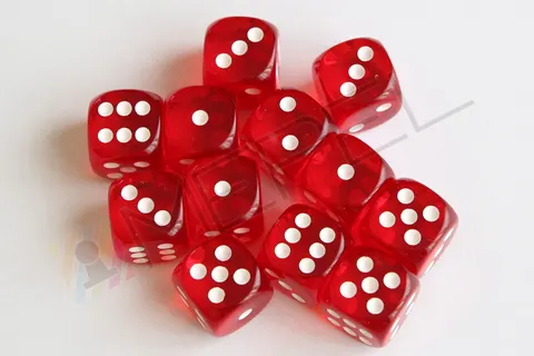 Kości Chessex - kostka k6 16mm Translucent Red/white