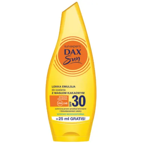 DAX SUN Lekka emulsja ochronna z masłem kakaowym i olejem arganowym SPF 30, 175 ml