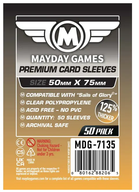 Koszulki na karty Mayday Premium 50x75 mm 50 sztuk